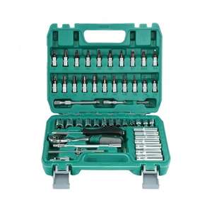 53-piece Chrome Vanadium Steel Multi-function Repair Household Auto Repair <strong>Ratchet</strong> <strong>Wrench</strong> Socket Set PC Combination Tool Plastic - Product Image 2