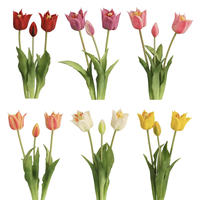 Buket Tulip 3 Tangkai Sentuhan Asli Bunga Artificial Dekorasi Ruang Tamu Pesta Acara Kembali ke Sekolah Hiasan Meja Tulip