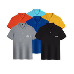 Polo homme respirant à col montant pour le sport d'été, vêtements <span class=keywords><strong>de</strong></span> golf et fitness, sans couture, personnalisable, imprimé uni - Product Image 1