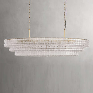 Candelabro grande de comedor de lujo ovalado de diseño contemporáneo de 54 ", candelabro de cristal Retro Industrial Moder para salón de banquetes de Villa - Product Image 1