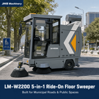 LM-W2200 Nouveau Nettoyeur autotracté 5-en-1 avec canon à brouillard, lavage haute pression, réservoir d'eau 200L, bac à poussière 260L pour usine et atelier