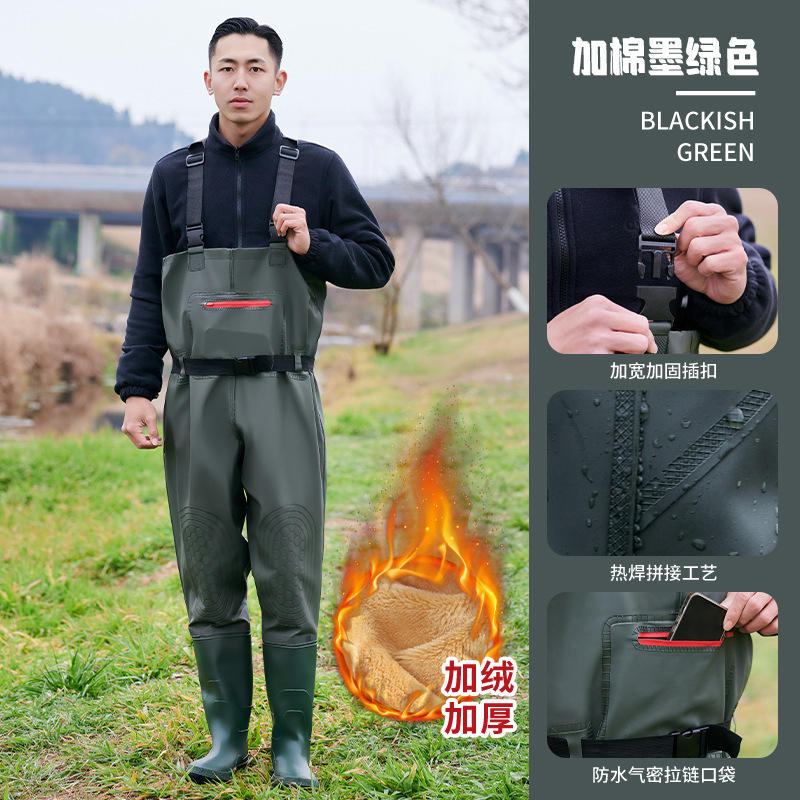 รุ่นเสริมความแข็งแรงด้วย PVC บุด้วยผ้าฟลีซ - สีเขียวเข้ม