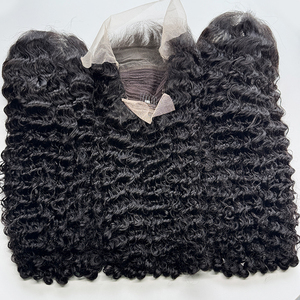 Peluca de Cabello Humano Virgen Rizado Birmano con Encaje Frontal, Sin Pegamento, Color Natural, Rizos Suaves y Voluminosos, Línea de Cabello Natural Pre-Desplumada - Product Image 4
