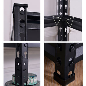 זול מחיר שחור 5 שכבה boltless מדף זווית פלדת אור החובה תעשייתית מחסן אחסון מדף - Product Image 6