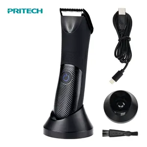 PriTech Barbeador elétrico personalizado para cabelos, aparador de virilha à prova d'água, máquina de remoção de neve para homens, aço inoxidável, 5W, aparador de neve