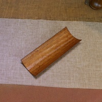Cuillère à thé artisanale en bambou tressé, outil de cérémonie du thé chinois, tissage en chevrons, cuillère à mesurer concave, accessoire de Gongfu