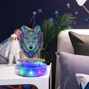 Vente chaude Personnalisé DIY Coloré <span class=keywords><strong>Loup</strong></span> Diamant Boîte À Musique Belle Lampe De Couchage Pour Enfants Cadeau - Product Image 6