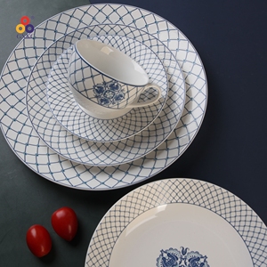 Black friday Discount Meilleure tasse bleue faite à la main Cappuccino Tasse à thé et soucoupe en céramique simple avec style moyen-orient personnalisé - Product Image 2