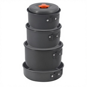 Outdoor <b>Backpacking</b> Nonstick Aluminum Cookware Set with <b>Mini</b> Gas Stove Fork-Spoon 1-2L Capacity for Hiking Camping & Picnics - Product Image 3