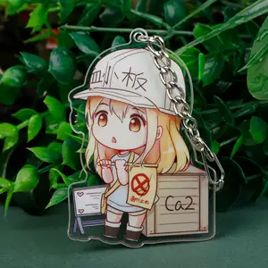 Cheap No MOQ 2024 Anime Custom Clear Plastic Acrylic Charm Keychain Keychains KeyChain
