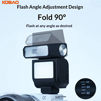 Flash externe pliable Kdbao Mini pour appareils photo hybrides, lumière continue, batterie au lithium intégrée 90