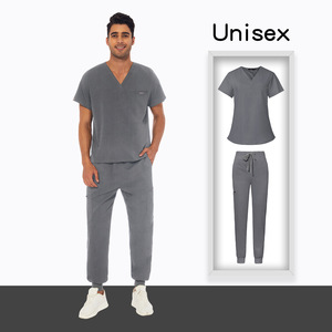 Set per parrucchieri da Jogger per donne e donne con Scrub medico elasticizzato con Logo personalizzato per uniformi da ospedale infermieristico - Product Image 2