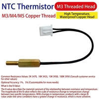 Sensor Suhu NTC Berulir M3/M4/M5 dengan Termistor 10K/50K/100K B3435/3950 Berperingkat IP67