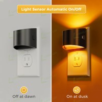 LOHAS Modern 3CCT LED Mini Veilleuse Noir Logement Chambre d'enfant Lampe murale à prise carrée Alimentation enfichable