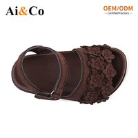 Sandales à plateforme pour filles avec bride cheville, décor fleur 3D, pour tout-petits, sangle réglable auto-agrippante, légères en PVC soufflé, printemps-été