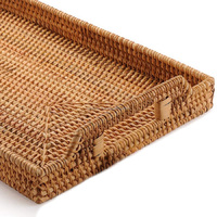 Plateau en rotin tissé à la main fabriqué au Vietnam, 1 pièce, moins cher