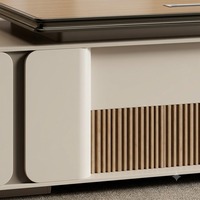 Bureau de direction extensible de luxe moderne en gros avec armoire de rangement, grand mobilier de bureau commercial en bois, garantie 5 ans