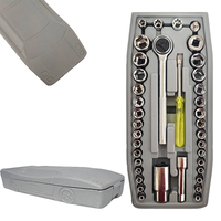 Kit de clés à douilles en promotion avec étui en plastique en forme de voiture pour la réparation automobile à domicile, outil de bricolage pour atelier, kit d'outils économique
