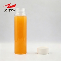 Bouteille d'emballage jetable 16oz en PET pour eau/thé au lait, bouteille de boisson 500ml, bouteille de jus cylindrique avec bouchon à vis