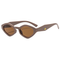Lunettes de soleil polygonales tendance noires pour hommes et femmes UNOC, monture fine, style cool