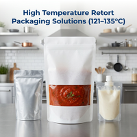 Personnalisé 121 ° C 135 ° Sachet de stérilisation haute température C pour emballage sous autoclave, qualité alimentaire FDA, pour plats préparés et viandes
