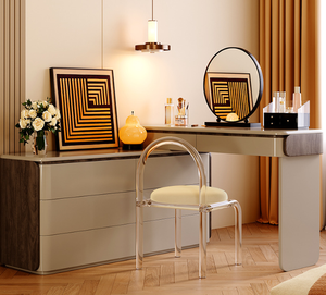 Coiffeuse moderne de luxe pour chambre à coucher maquillage <span class=keywords><strong>lit</strong></span> <span class=keywords><strong>escamotable</strong></span> <span class=keywords><strong>coffre</strong></span> en bois massif tiroirs miroir coiffeuse intégrée meubles de maison - Product Image 6