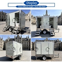 Promotion : Remorque WC Mobile 2 Cabines, Mono-essieu, avec Chasse d'eau, Lavabo et Urinoir, pour Événements Extérieurs et Chantiers