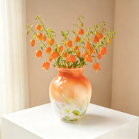Handgefertigte Farbverlauf Orange Glasvase Übergroße Kunstvase Luxuriöse Heimdekoration Einweihungsgeschenk