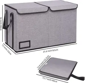 Moderna scatola di stoccaggio di lino con Design pieghevole coperchio e nome della finestra per abbigliamento da cucina scarpe da bagno soggiorno
