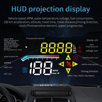 Affichage tête haute M17 OBD GPS double système : vitesse, régime moteur, température eau, tension, niveau carburant, boussole, horloge pour toutes les voitures
