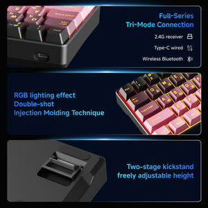 Eweadn G68 Nga Bố Trí Bàn Phím Cơ Khí Kailh Màu Xanh Lá Cây Trimode Cho Bluetooth 68 Phím <span class=keywords><strong>Cyrillic</strong></span> Keycaps USB 3.0 Đường Viền Bên - Product Image 3