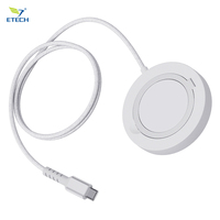 Chargeur sans fil rapide 15W avec port Type-C pour écouteurs et montre connectée, support de charge et support Etech Design, matériau ABS