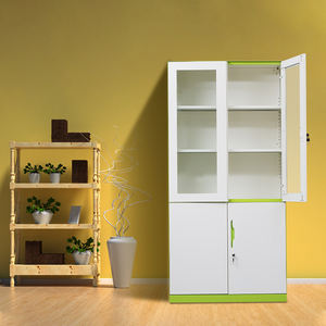 Modern Design 2-Glass Door Steel Storage <b>Filing</b> <b>Cabinet</b> Factory Wholesale Adjustable Office <b>Metal</b> File for Home Office Hospital - Product Image 4