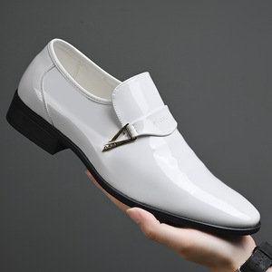 Chaussures habillées de cérémonie pour hommes de style britannique de haute qualité, en cuir véritable, à bout pointu, à enfiler, pour le bureau, les affaires, les mariages - Product Image 6