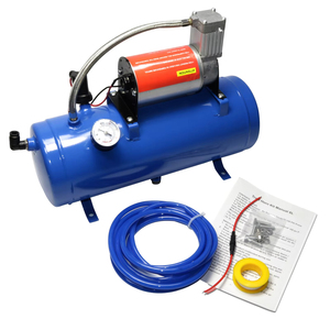 ปั๊มลมยางรถยนต์ 12V 24V พร้อมถังลมขนาด 6 ลิตร สำหรับแตรลม รถไฟ รถบรรทุก - Product Image 1