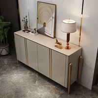 Meubles de style moderne luxueux avec pieds en acier inoxydable doré, table console, armoire de salon