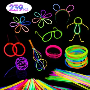 Glow sticks pulseiras decoração do partido 239pcs light stick pulseiras colares a granel 8 polegada glow stick party pack para casamento birt