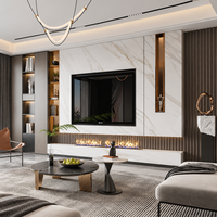 Meuble TV mural en bois écologique personnalisé avec rangement et console multimédia flottante - Mobilier de salon moderne, montage facile