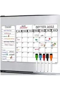 Calendario magnético de borrado en seco para nevera, pizarra blanca, calendario magnético para nevera, pared, hogar, cocina, decoración, lista de comestibles, imán