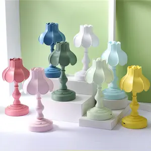 DIY minimalist decorative lamp small table lamp mini ornament Retro Style Portable Lotus Flower Led Light