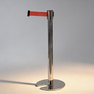 Barrière de contrôle des foules économique, réutilisable, en acier inoxydable argenté, avec poteau de barrière et base en fonte en U anti-basculement pour <span class=keywords><strong>la</strong></span> gestion des files d'attente - Product Image 1