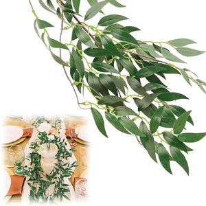 Artificial Hanging <strong>Willow</strong> Vine Twigs Silk <strong>Willow</strong> Leaves Ivy Garland Faux <strong>Greenery</strong> Ivy for Indoor Outdoor Wedding Table Decor - Product Image 2