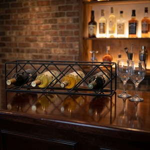 Modern <b>Metal</b> Wine <b>Rack</b> With 4 Bottle Capacity For Wine Bars Display - Product Image 4