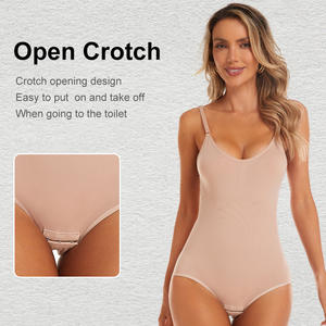 Sıcak satış artı boyutu kadın dikişsiz Bodysuit külot açık kasık popo kaldırıcı karın kontrol Shapewear 1 satılan Jersey kumaş - Product Image 3