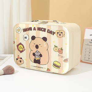 Trousse de Maquillage Portable Kulomi KT Cat Pacha Dog Cartoon Cute Stitch en PU avec Miroir, Forme Coquillage 25x18x11CM, Idéale pour Voyage et Cadeau - Product Image 4