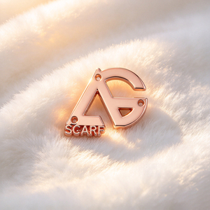 Luxury Gold Plated Metal Clothes Label, Custom Brand <b>Letter</b> Sew On Metal Logo Tag Double Holes for Swim Suit - Product Image 1