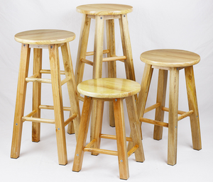 Tabouret de bar en bois massif gris moderne pour la maison Meubles de cuisine à comptoir haut pour salle à manger salon hôtel - Product Image 3