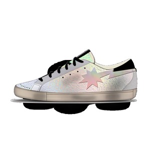 Chaussures de course personnalisées pour femmes et hommes avec empeigne en paillettes et motif étoile blanche pour le printemps, l'été, l'automne et l'hiver - Product Image 2