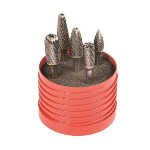 Kit de 5 fraises coniques en carbure, tige de 6 mm, coupe Z6, pour le fraisage du métal, du bois et du plastique - Product Image 1