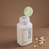 Kare Plastik Kapsül Şişesi, Çevirmeli Kapaklı Tablet Kapsül Kuru Toz Saklama Kabı 90ML 100ML 120ML 150ML Plastik Hap Şişesi
